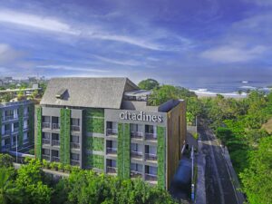 Hotel building surrounded by greenery in Berawa, Canggu
