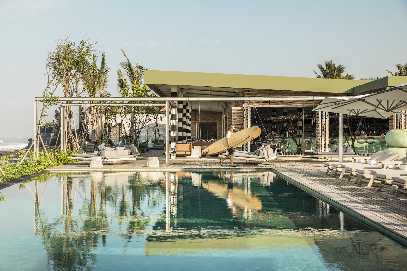 Lagoon pool and daybeds at COMO Canggu