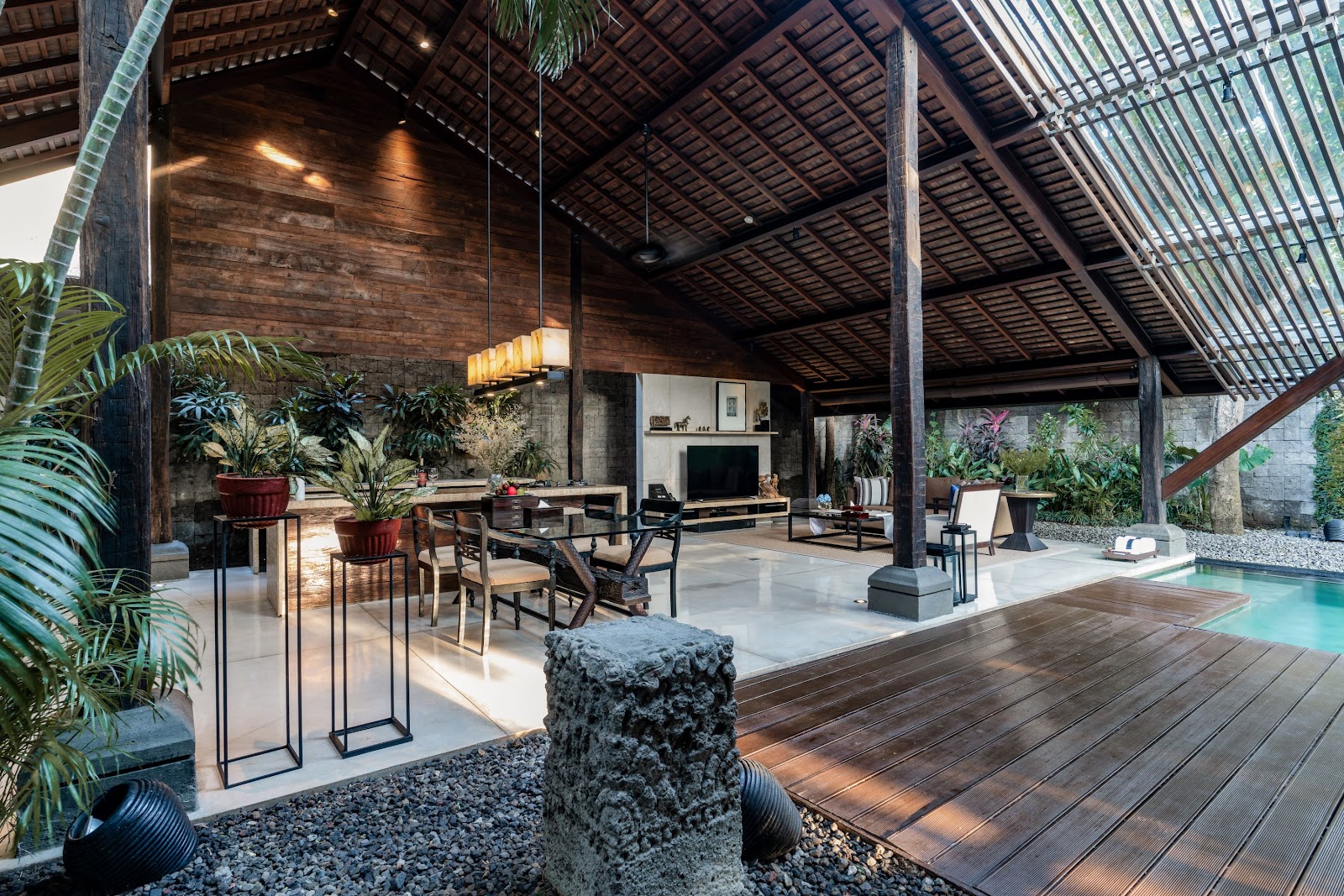 Open-air villa living area with a private pool at Ametis Villa Bali