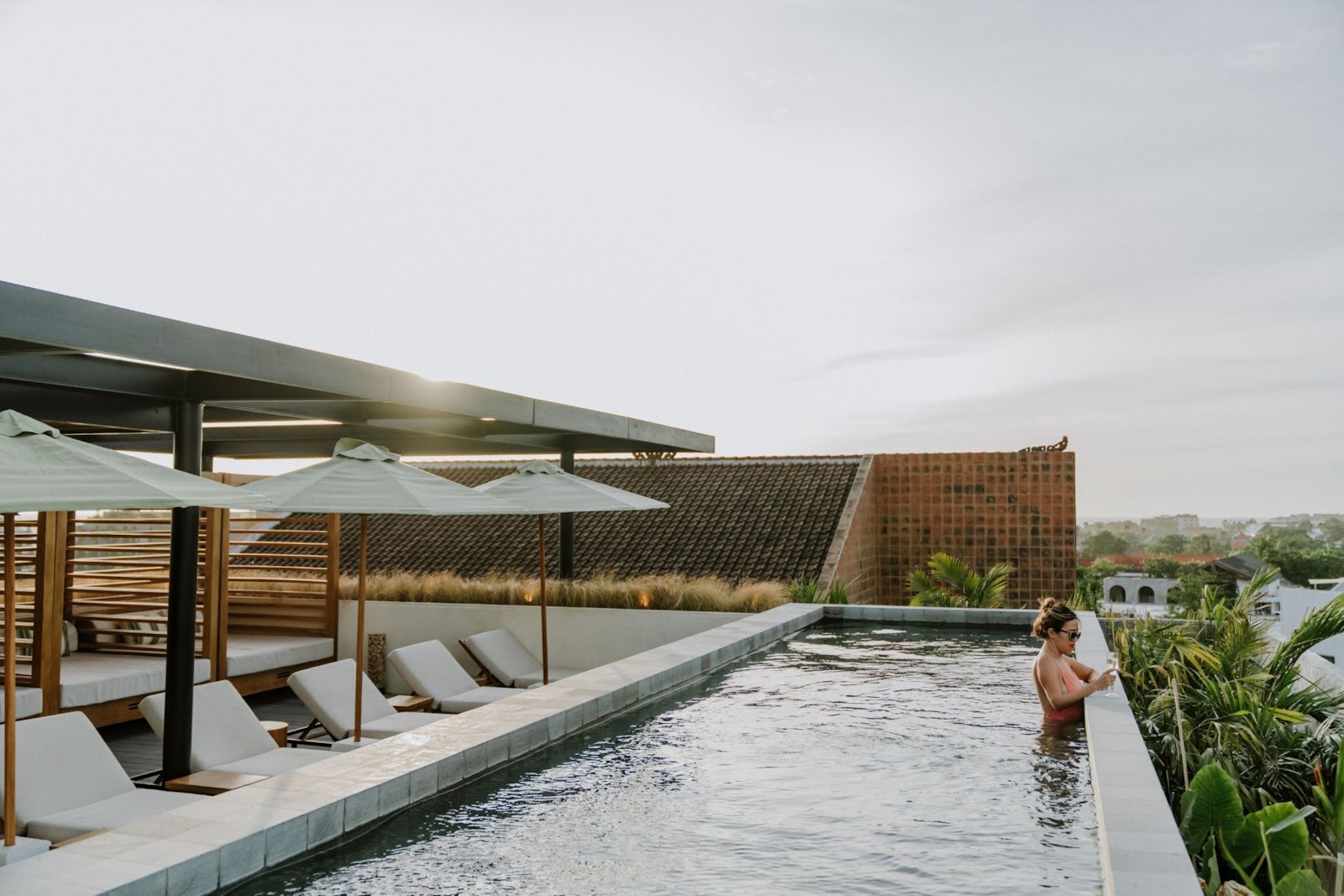 Rooftop infinity pool at The Komu Canggu Bali